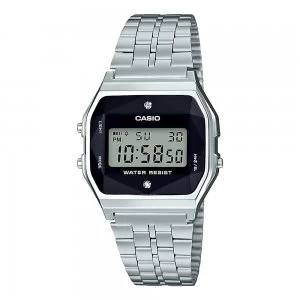 Image of Casio Vintage Collection LCD Digital Watch With Stainless Strap - A159WAD-1DF