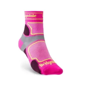Image of Bridgedale TRAIL RUN Ultralight T2 Coolmax Sport 3/4 Crew Womens - Medium Pink