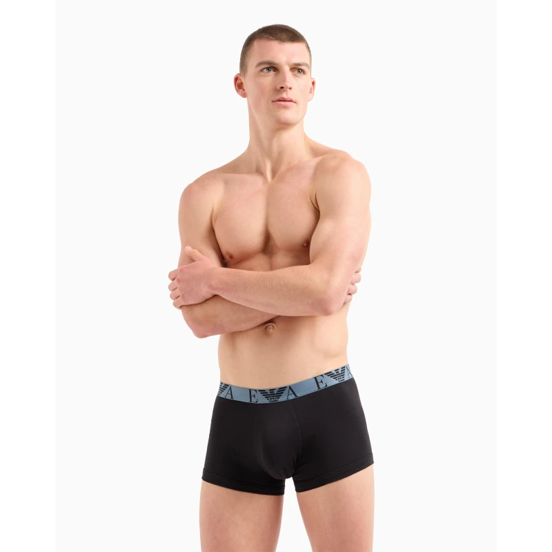 Image of Emporio Armani 3 Pack Trunks Storm/Magnet/Black M