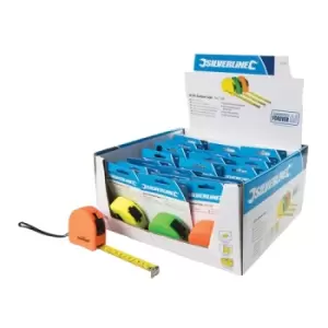 Image of Silverline Hi-Vis Contour Tape Display Box - 21pce 5m / 16ft x 19mm