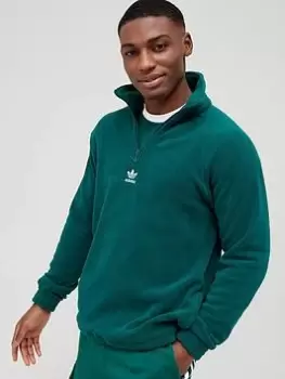 Image of adidas Originals Adicolor Originals Polarfleece Half Zip - Green, Size S, Men