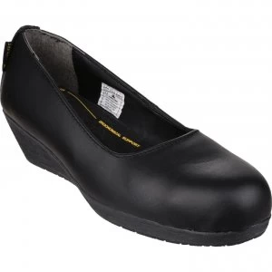 Image of Amblers Safety FS107 Antibacterial Memory Foam Slip On Wedged Safety Court Shoe Black Size 7