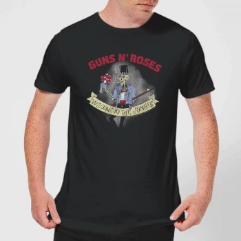 Image of Guns N Roses Jungle Skeleton Mens T-Shirt - Black - 5XL