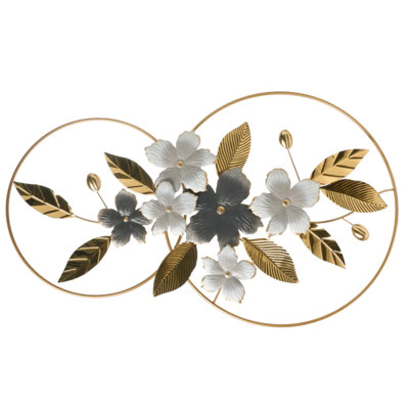 Image of Beliani Wall Decor Leaf Dysprosium Metal 61cm Gold