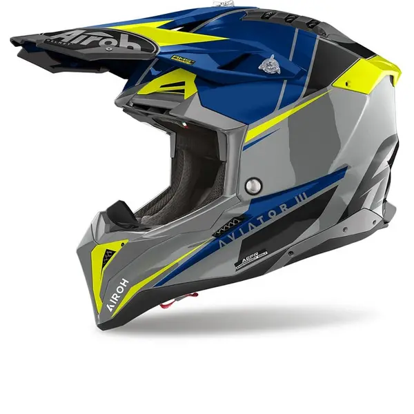 Image of Airoh Aviator 3 Push Blue Offroad Helmet Size S