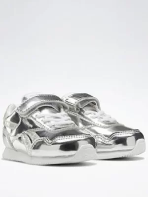 Image of Reebok Royal Classic Jogger 3 Shoes, Silver/White, Size 8.5 Younger