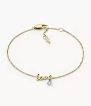 Image of Fossil Women Sadie Love Notes Two-Tone Stainless Steel Station Bracelet
