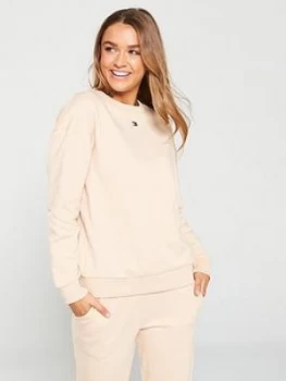 Image of Tommy Hilfiger Crew Neck Track Lounge Top - Almond, Almond Size M Women