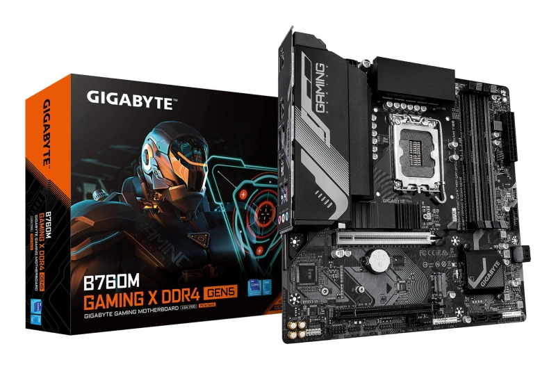 Image of Gigabyte Gigabyte B760M GAMING X DDR4 GEN5 Motherboard - Supports 14th Gen. Intel Core CPUs, 8+1+1 phases VRM, up to 3200MHz DDR4, 2xPCIe 4.0 M.2, 2.5