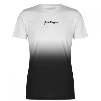 Image of Hype Black White Fade Scribble Logo Mens T-Shirt - Black/White