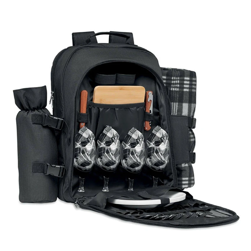 Image of Treat Republic Family Picnic Set Backpack Black unisex Standard