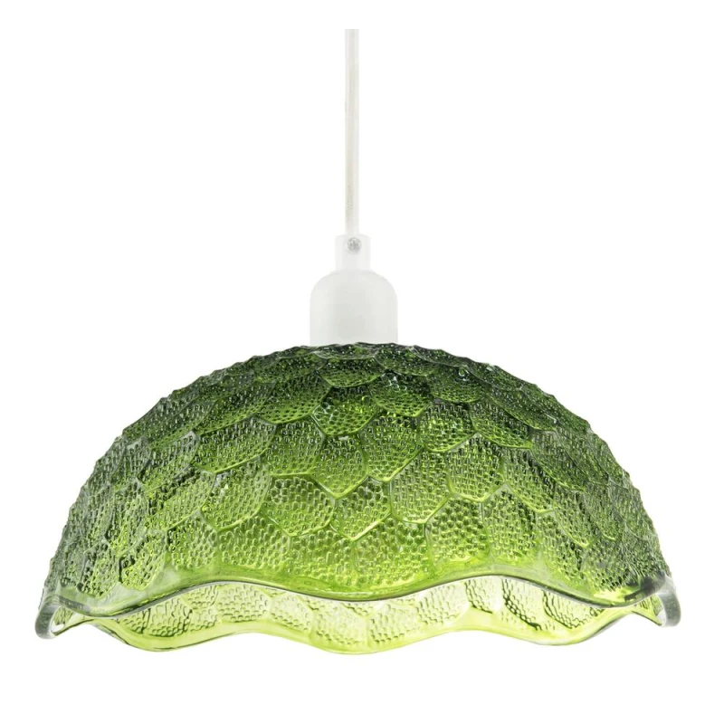 Image of Happy Homewares Tortoise Designed Emerald Green Glass Textured Ceiling Light Shade Emerald Unisex