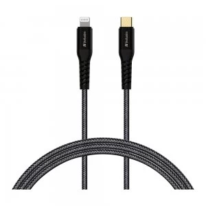 Image of Verbatim Tough Max Type C to Lightning Cable (2m) 66051 - Black