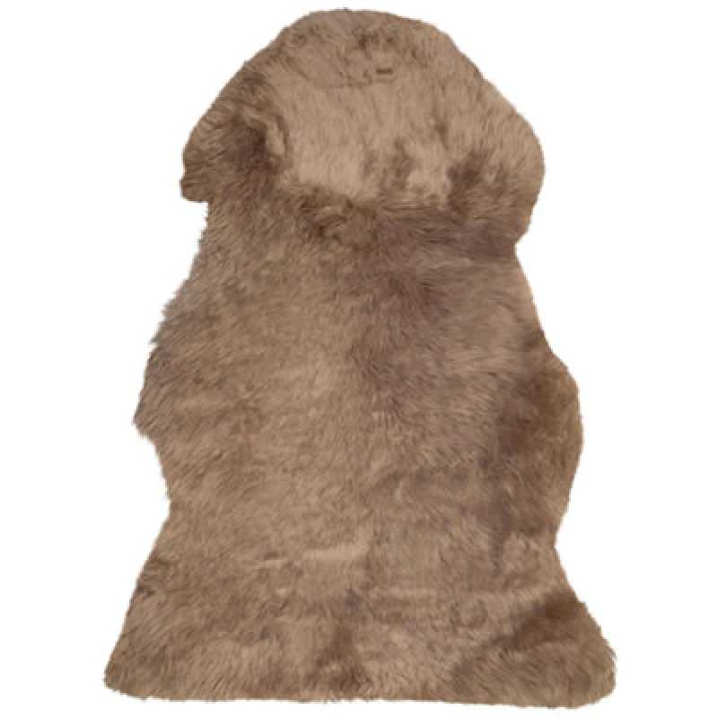Image of Beliani Sheepskin Rug Uluru Brown 65 X 110 Cm