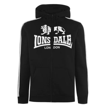Image of Lonsdale 2S Zip Hoody Mens - Black/White