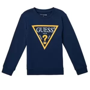 Image of Guess CANISE boys's Childrens sweatshirt in Black. Sizes available:2 ans,3 ans,4 ans,5 ans,6 ans