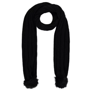 Image of Firetrap Cable Knit Scarf Ladies - Black
