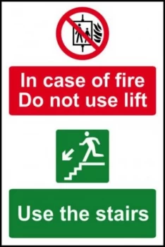Image of In Case Of Fire Use Stairs Sign S/A S.Rigid PVC