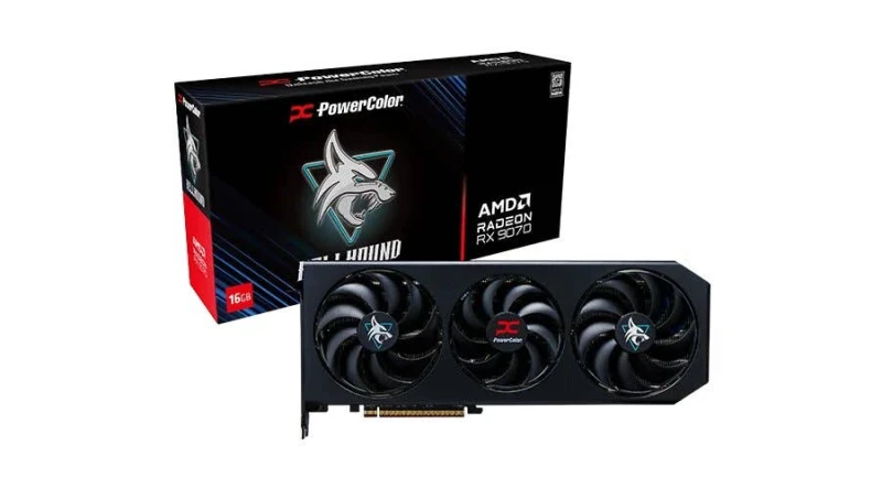 Image of PowerColor RX 9070 OC 16GB Hellhound GDDR6 Graphics Card - RX9070 16G-L/OC