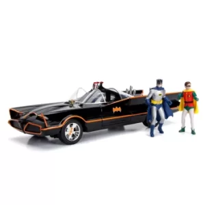 Image of Jada Die Cast 1:18 1966 Batmobile with Figures and Lights