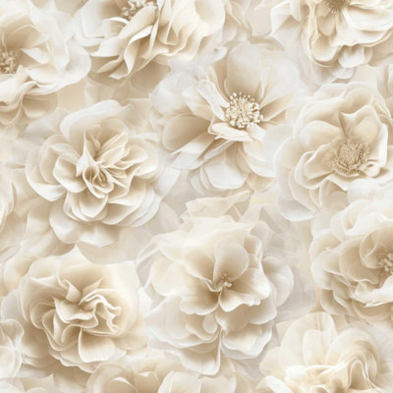 Image of Debona Bloom Natural Wallpaper Floral Rose Glamorous Stylish Feature Wall
