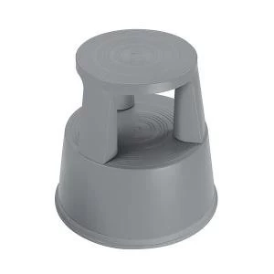 Image of 2Work Plastic Step Stool with Non-Slip Rubber Base 430mm Dark Grey