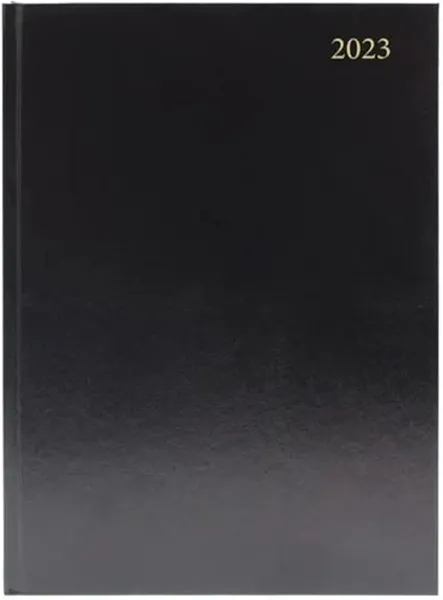 Image of Desk Diary 2 Days Per Page A5 Black 2023 KFA52BK23 KFA52BK23