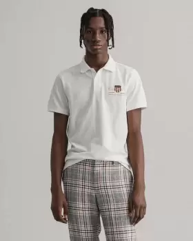 Image of GANT Men Archive Shield Pique Polo Shirt (XXL) White