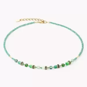 Image of Coeur De Lion Graduated GEOCUBE Necklace Gold & Green