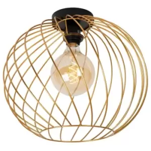 Image of Lucide DANZA - Flush Ceiling Light - Ø40cm - 1xE27 - Matt Gold, Brass