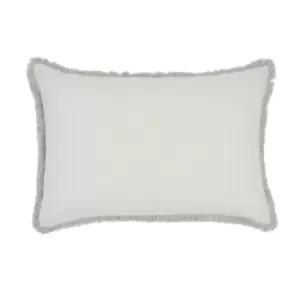 Image of Pure Linen Cotton Bed Cushion - Silver