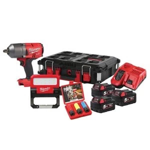 Image of Milwaukee Power Tools M18 FPP2AH PACKOUT Kit 18V 3 x 5.0Ah Li-ion