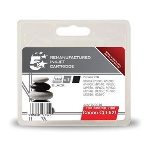 Image of 5 Star Office Canon CLI521 Black Ink Cartridge