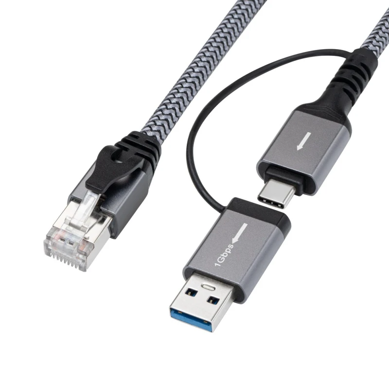 Image of Microconnect CAT6 FTP to USB A-C adapter cable. 1 meter