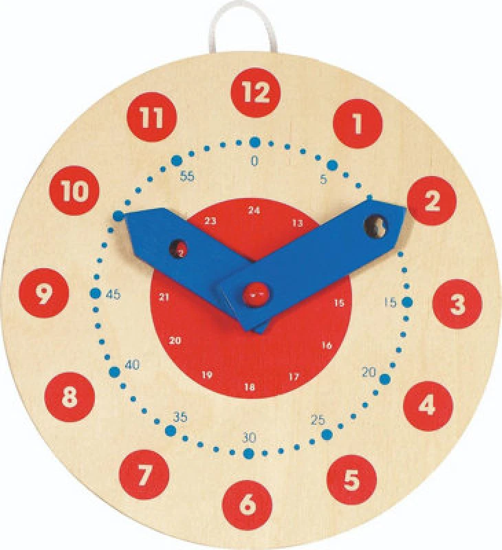 Image of Goki Wooden Clock Time Telling Educational Toy