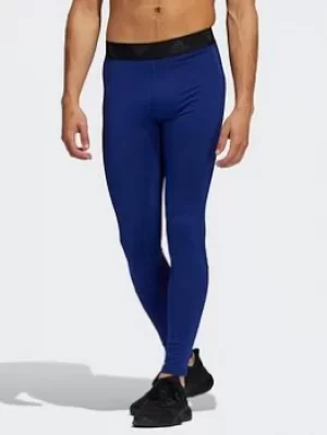 Image of adidas Compression Long Tights, Blue Size M Men