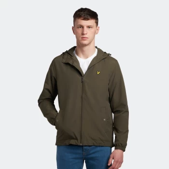 Image of Mens Zip Through Hooded Jacket - Olive - XXL