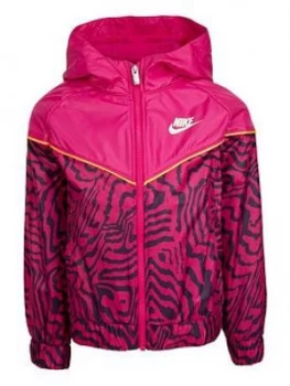 Image of Nike Younger Girls Printed Full-Zip Windrunner Jacket - Purple