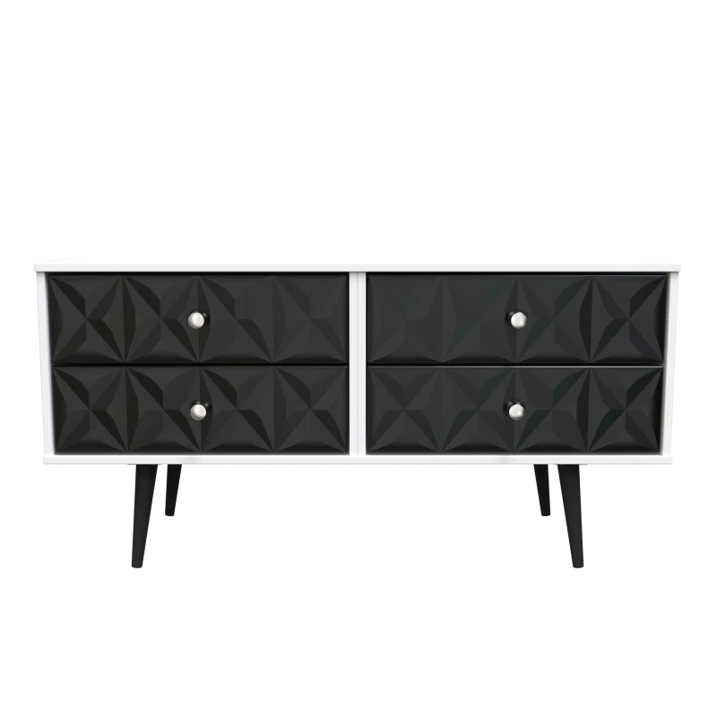 Image of Toledo 4 Drawer Bed Box In Deep Black & White (Ready Assembled)