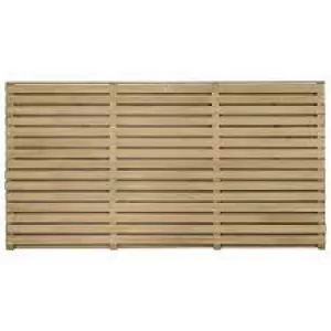 Image of Forest Garden Double Slatted Fence Panel 6 x 3ft 3 Pack
