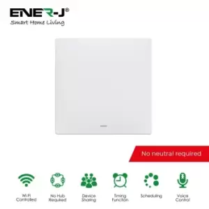 Image of 1 Gang Smart Push Button Switch, Only Live Connection (with mini adapter), With RF + WiFi Control