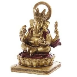 Image of Gold and Red 16cm Ganesh Statue