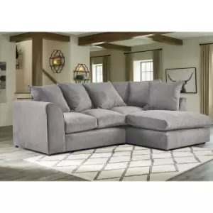 Image of Mirana Modern Plush Velvet Corner RHF Sofa Grey