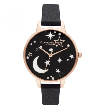 Image of Ladies Olivia Burton Ramadan Black & Rose Gold Gift Set Watch
