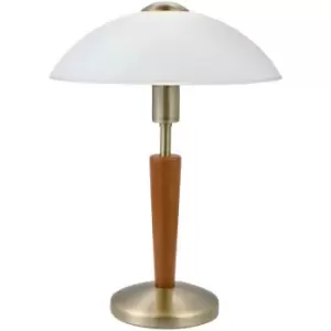 Image of Solo 1 - 1 Light Wood Table Touch Lamp Bronzed, Nut, E14 - Eglo