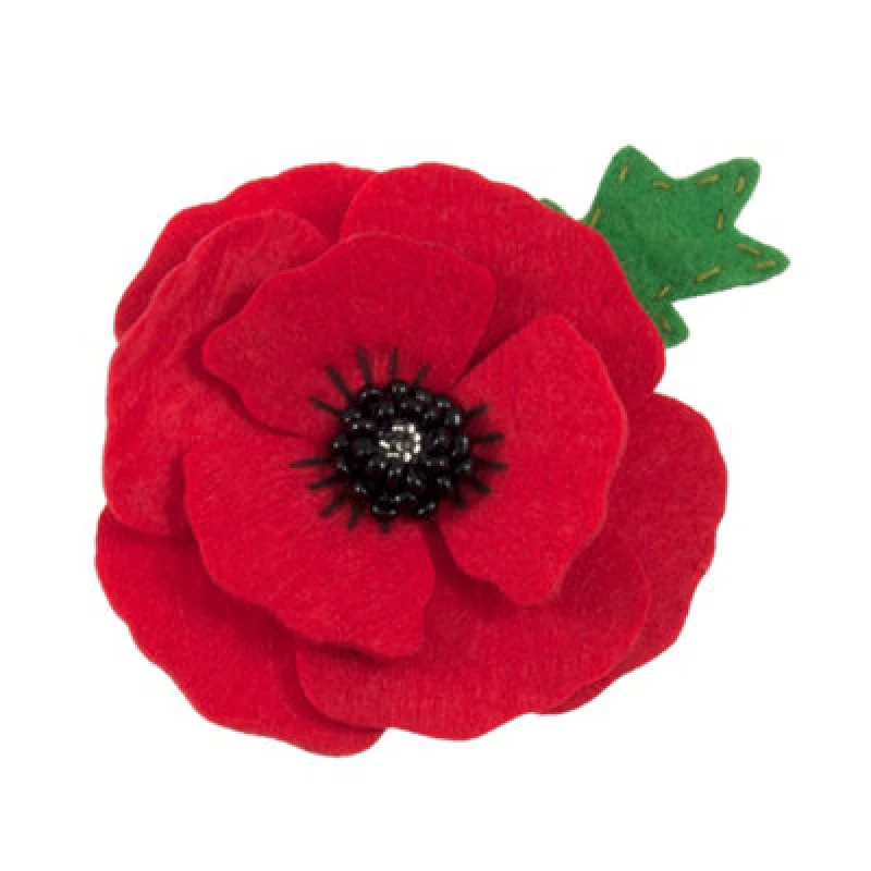Image of Groves Of Thames Felt Kit Poppy - Felt Decoration Kit: Poppy Brooch - Trimits