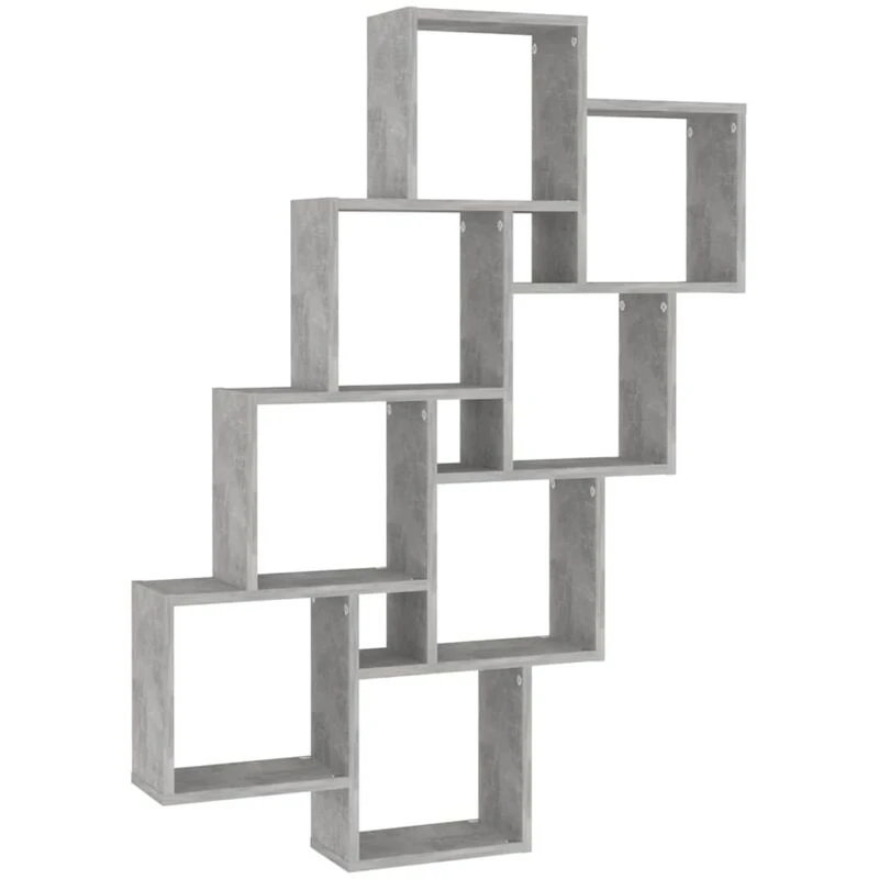 Image of VIDAXL Vidaxl - Wall Cube Shelf Concrete Grey 90x15x119cm Engineered Wood 8720286596005
