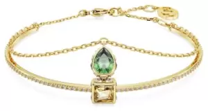 Image of Swarovski 5662924 Stilla Bangle Gold-Tone Plated Green and Jewellery
