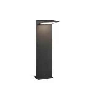 Image of Soleil Outdoor Dark Grey Bollard Solar Panel Light IP54