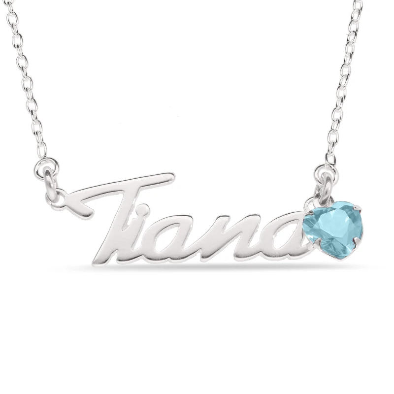 Image of Be You Sterling Silver March CZ Birthstone Pendant Silver female One Size